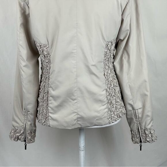Anthropologie Luii Tan Ruched Zippered Neutral Versatile Jacket NWOT Size S - Picture 8 of 13
